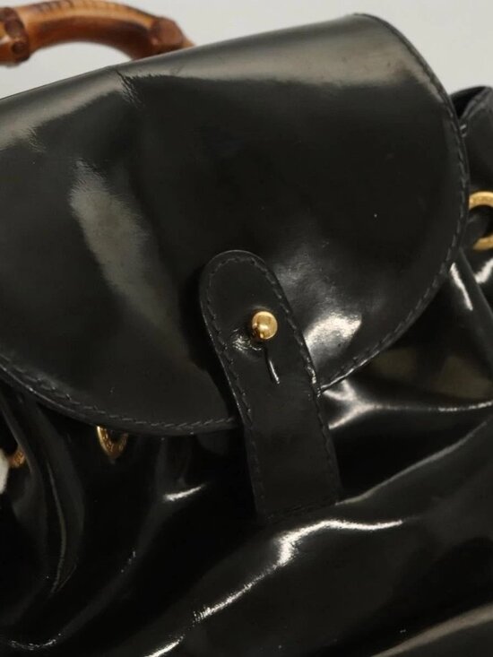 GUCCI Bamboo Backpack Enamel Navy Gold 003 2058 0030 Auth bs26080 main image 7